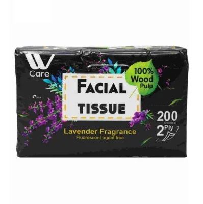 2-Ply Facial Tissues with Lavender Fragrance (Pack of 10) 200 Sheets/Box | WBM CARE